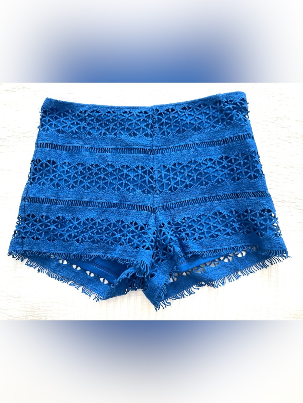H&M Blue Crochet Lace High-Rise Shorts